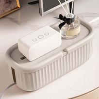 Cable Organizer Box with Concealment Features for Home And Dorm Use chaki