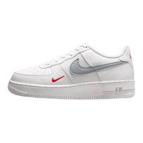 Nike Air Force 1 Low White Wolf Grey Crimson Mini Swoosh (GS) Kids Sneakers Wolf-Grey-Crimson FD9772-100 36 white