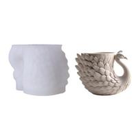High Temperature Resistant Silicone Mould for Succulent Planter Handmade Flower Pots Mold Office Desk Ornament Mold 1 white