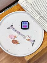 Suitable for Apple iwatch1098765SE watch with Huawei GT5 cute kitten Xiaomi 9PRO elastic rope Applicable: apple 38/40/41/(s10 42mm) universal gray