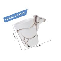 Goat Ceramic Cup Smooth Hand Feeling Coffee Mug Creative 3D Design Festival Gift Drink Cup Animal Mug Festival Gift other white
