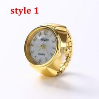 Retro Punk Quartz Finger Watch Ring for Women Men Couple Rings Digital Watches Elastic Stretchy Finger Band Rings Clock style 1 gray