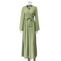 Autumn New Solid Color Long Sleeve Sun Protection Cardigan Women's Long Robe Coat for Home and Outing Two-Way Wear Free size