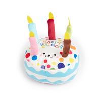 New Birthday Cake Dog Interactive Bite Resistant Sound Making Puppy Teething 16cm Gnaw Pet Supplies mėlyna