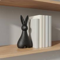 Ceramic Hare Figurine Cute Statue Creative Design Tabletop Bunny Black