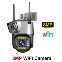 4G/WiFi IP Camera 8MP 4K Dual Screen Camara Monitor Smart Home Outdoor Waterproof PTZ CCTV Camera V380 Pro Security Protection 8MP 4G Camera