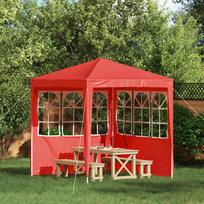 Party Tent Side Panel 2 pcs 200 x 195 cm Red PE and Steel