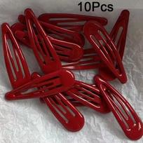 10Pcs Red Star Snap Clip for Girl Waterdrop Barrettes Black Hairpin Women Silver Hair Clip Accessories Kawaii BB Clip Sweet black