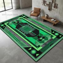 Cyberpunk Neon Green Geometric Area Rug Light Luxury Decoration Home Machine Washable Living Room Carpet Bedroom Bedside Mats 80cm x 120cm green