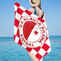 1PC Red White Prague Football Beach Towel - Soft,  Absorbent Microfiber, Lightweight, Ideal for The Beach, Parties, Travel, Camping fan gifts 70cmx140cm(27x55inch)