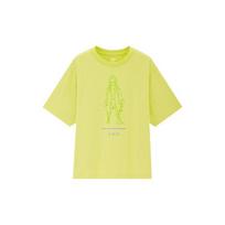Uniqlo Takashi Murakami X Billie Eilish Collaboration Solid Color Round Neck Cartoon Print Short Sleeve T-Shirt Women T-Shirt Light-Green 430601-52 M yellow