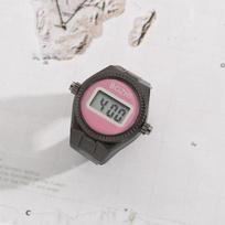 Ring Watch   Selling Mini Finger Electronic Watch Creative Alloy Shell Finger Couple Men And Women A3 gray