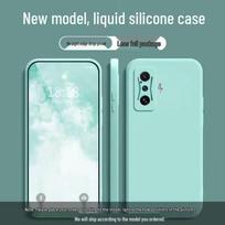 Xiaomi POCO F4 GT Liquid Silicone Anti-Drop Case - Solid Color, Full Coverage, Soft, Rubik's Cube Design 1 Case for Xiaomi POCO F4 GT šviesiai žalios spalvos