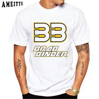 Brad Binder 33 GP Racing Legend T-Shirt Unisex New Men Short Sleeve Hip Hop Boy Casual Tees Motorcycle Sport GP Fans White Tops S