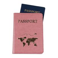 Passport Holder PU Leather Passport Cover Organisers Travel Wallet Case Organisers for Money Ticket Card Boarding Passes rožinė raudona spalva