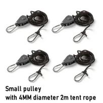 4Pcs Tent Adjustable Size Rope Fastener Fixed Buckle Pulley Tensioner Ratchet Hangers Lights Lifting Camping Awning Wind Rope gray