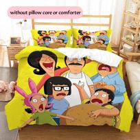 Bob's Burgers  Pattern Bedding Quilt Set  Home Decoration  Gift (1 * duvet cover + 2 * pillowcase  without core) 140x200cm white