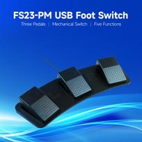 Wakects USB Foot Pedal, Foot Controller   FS23-PM Mechanical   with Non Slip Pads for Gaming Work Image Control black