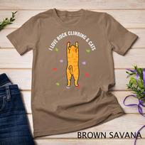 I Love Rock Climbing & Cats Orange Kitty Cat Climber Gift T-Shirt Unisex T-shirt 2 M
