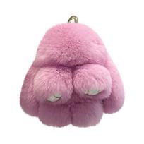 Soft Bunny Pompom Charmss, Fluffys Bunny Keychain, Faux Keyring Pendant For Girls One Size