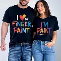 I Love To Finger Paint T-Shirt, Funny Artist Graphic Tee, Creative Painting Lover Shirt for Art S white