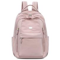 Schoolbag women's new outdoor large-capacity washed nylon multi-layer backpack travel leisure backpack school bag rožinė