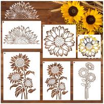 Hollow Spray Painting Stencils Reusable Wall Art Stencils  Doodling Supplies 6pcs