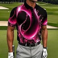Golf essential! Short-sleeve polo with striking abstract print, perfect for course play. S black