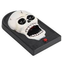 Halloween Horror Doorbell with Light Sound Decoration Prop for Bar Haunted House Escape Room Skull Shape white