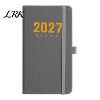 Gift for Colleagues 2027 Daily Planner with PU Leather Cover, A6 Pocket Size Portable Office Diary Agenda, Notebook Pen Holder Efficient Time