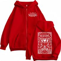 Game Hollow Knight Print Zipper Hoodie High Quality Fashion Oversized Zip Up Sweatshirts Men Women Harajuku Cartoon Pullovers S raudona