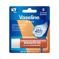 Vaseline Lip Care Cocoa Butter Lip Balm Stick 4.8g Pack of 1 for Long-Lasting Moisturization blue