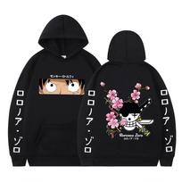 ONE PIECE Anime Hoodie Roronoa Zoro Hoodie Streetwear Hooded Sweatshirt Men Women Cosplay Sports XS