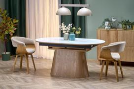 Valgomojo stalas Sirius, 160x90x77 cm, rudas/baltas