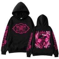 Anime Hazbin Hotel Angel Dust Print Hoodie Man Woman Harajuku Pullover Tops Sweatshirt  Fashion Sportwear S black