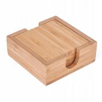 Bambukiniai puodelių padėkliukai Tadar su stovu, 11 × 11 cm
