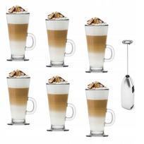 Tadar „Caffee Latte“ stiklinių rinkinys 6 vnt., 250 ml, su pieno plakikliu