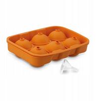 Silikoninė ledo formelė Tadar su piltuvėliu, 6 apvaliems ledo rutuliukams, 3 × 3 × 4 cm