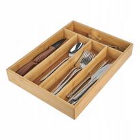 Bambukinis stalo įrankių dėklas stalčiui Tadar, 5 skyrių, 35,5 × 26,5 × 5 cm