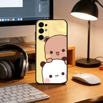 Cute Cartoon Bubu Dudu Phone Case Black Silicone Soft For Samsung S25,S24,S21,S22,S23,S30,Ultra,S20,Plus,Fe,Lite Samsung S21Ultra white