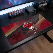 Cristiano Ronaldo Crest Mouse Pad, Extended Non Slip Rubber Desk Mat for Gaming Office Laptop Fan Gift 30cmx60cm（11.8x23.6inch）