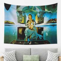 Salvador Dali Gala Paint Tapestry Decoration Art Aesthetic Tapestries for Living Room Bedroom Home Wall Cloth Wall Hanging 74x94cm(29x37in) blue