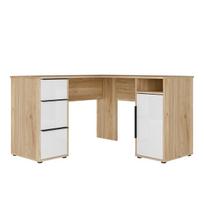 Rašomasis stalas Orkney, 124x6x124,6x75,5 cm, rudas/baltas
