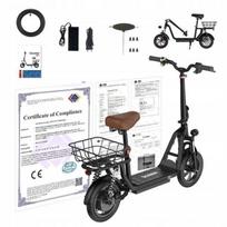iScooter i12 12-inch electric scooter (with seat) - 35 km range, 500 W motor, dual suspension.