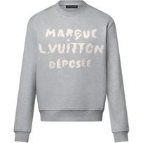 LOUIS VUITTON Embroidered Signature Sweatshirt 1AIKCO XL pilka
