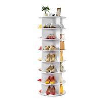 Besisukanti batų lentyna VEVOR OY-XZXJ-09-7, 7 pakopos, 28 poros, Balta, 59,8 × 162 × 59,8 cm
