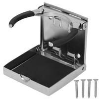 Foldable Cup Holder Water Drink Cup Stand Stainless Steel Mount for Boat Yacht Car gray