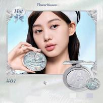 Makeup Professionnelle Flower Knows Moonlight Mermaid Matte Soft Compact Powder Oil Control Waterproof Face Powder black