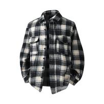 Loose Turn Down Collar Plaid Long Sleeve Casual Shirt For Men And Women S
