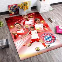 Thomas Muller Bayern Munich Football Star Collage Print Area Rug Non‑Slip Rectangular Floor Mat Soccer Fan Decor Rug for Bedroom Living Room 40x60cm( 15x23in ) red